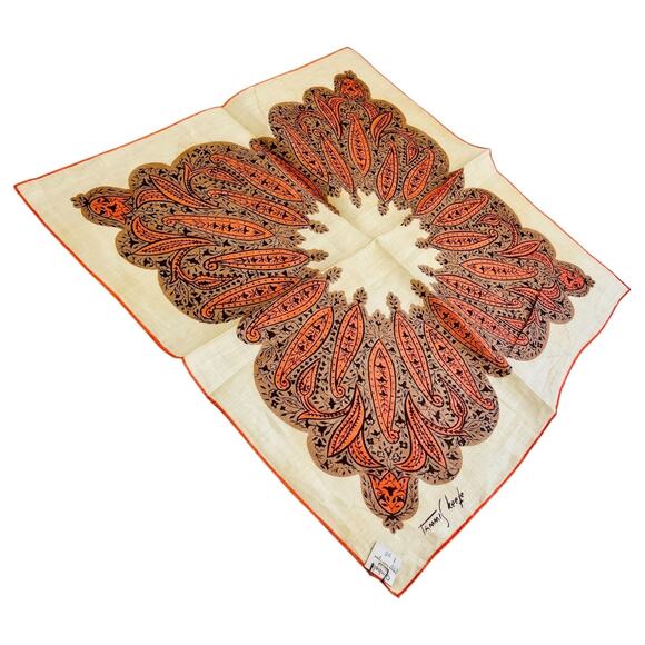 Vintage Tammis Keefe Handkerchief Persian Pickle Paisley Empire Near East READ - Picture 2 of 12